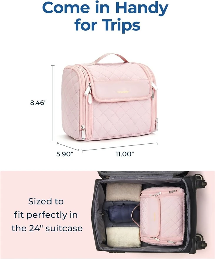 Makeup Bag for Women with Hanging Hook size